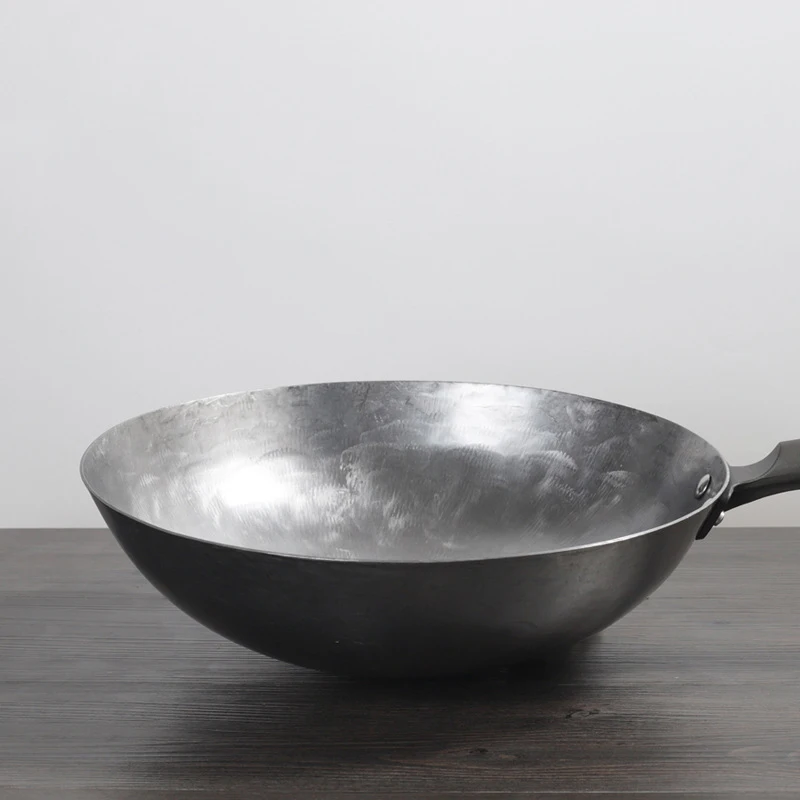 Китайская традиционная железная Woks Ручная ковка сковорода без покрытия большой