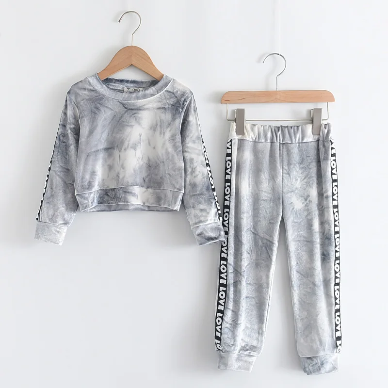 

2pcs/set Toddler Kids Baby Girls Clothes Tie Dye Outfits Long Sleeve Hoodie Tops Pants Fall Casual Baby Set