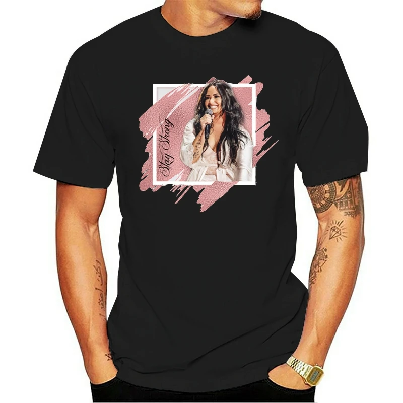 Demi Lovato Stay Strong Приталенная футболка бело-серая для мужчин-Женская Повседневная |