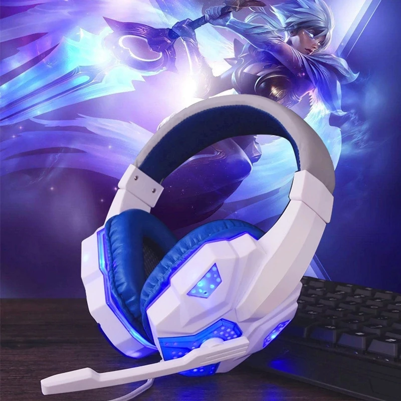 

Gaming luminous headset and 3.5mm computer headset with microphone LED light stereo headset Gamer, suitable for PC