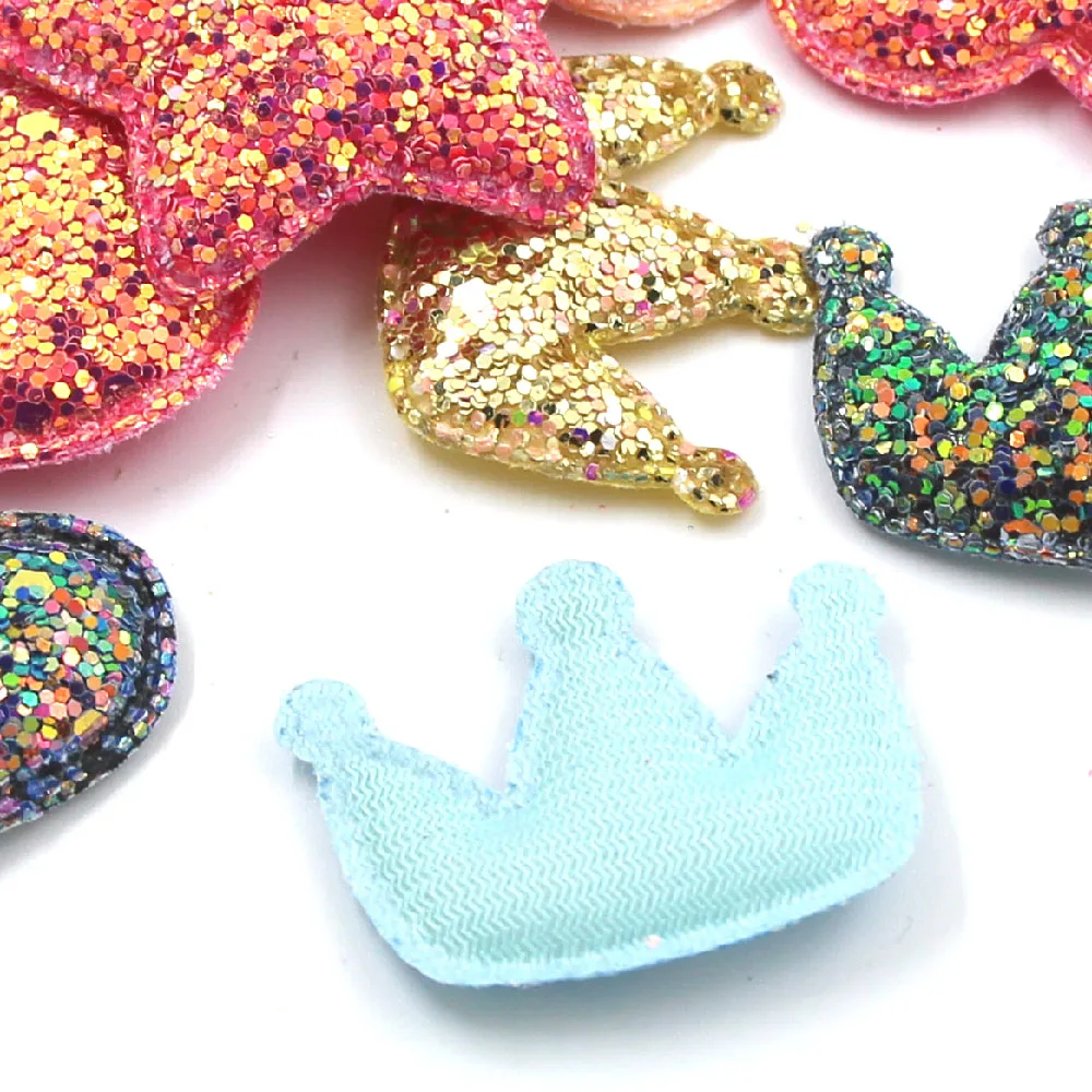 10 шт. блестящих блесток нашивки в виде сердца/звезды/Корона Мягкая аппликация для