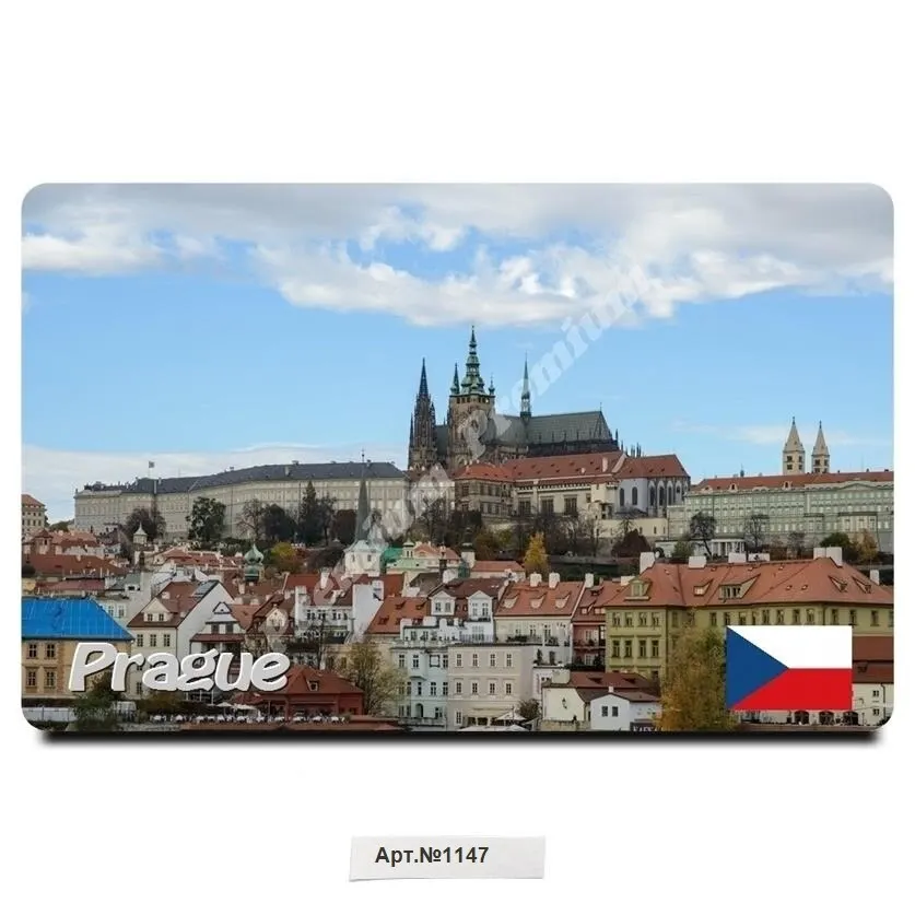 Сувенир магнит виниловый &quotПрага&quot Чешская Республика (Размер: 54x86 мм).
