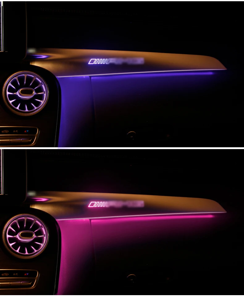 Атмосферный светильник с отделкой для пассажира, светодиодный светильник для w205 Mercedes Benz C Class-, светильник в полоску
