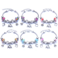 6 colorful crystal elephant beaded bangles for women winter bracelet romantic gift alloy lobster buckle snake chain bracelet