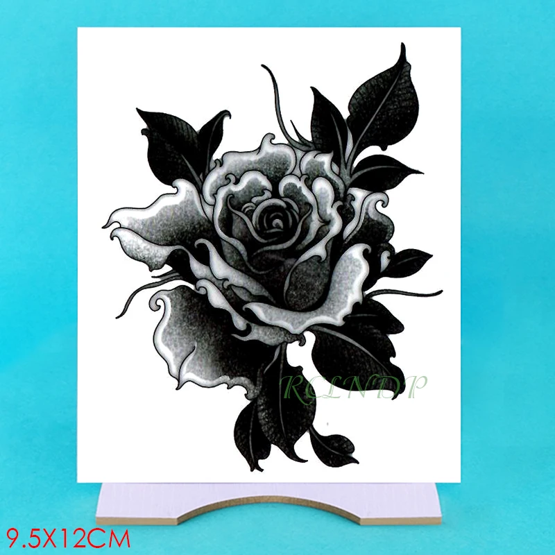 Водостойкая Временная тату-наклейка роза цветок растение назад в руку