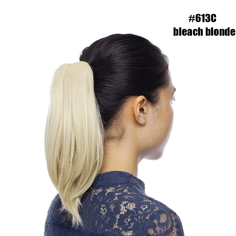 bleach blonde S-noilite, 11 дюймов, Женские синтетические накладные волосы на заколках в виде хвоста пони, прямые накладные волосы, сделай сам, стильные накладные волосы пони - Цвет: bleach blonde