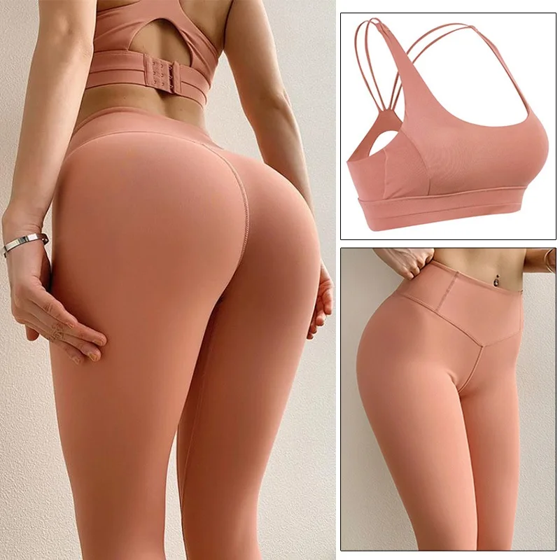 2020 однотонный комплект для йоги спортивная одежда женщин тренажерного зала и