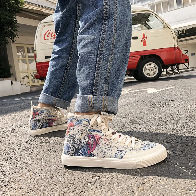 Новинка 2019 года классическая бежевая парусиновая обувь мужские кроссовки с