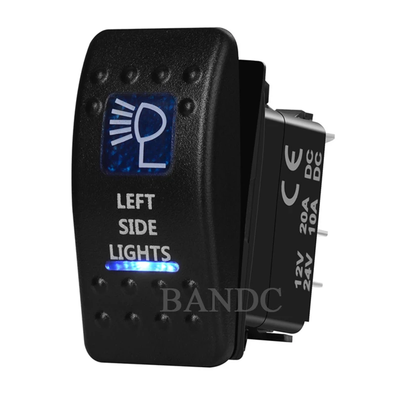 LEFT SIDE LIGHTS 5Pins On-Off SPST Blue Led Toggle Switch for ARB/Carling/NARVA 4x4 Style，12V 20A 24V 10A，Jumper Wires Set | Автомобили