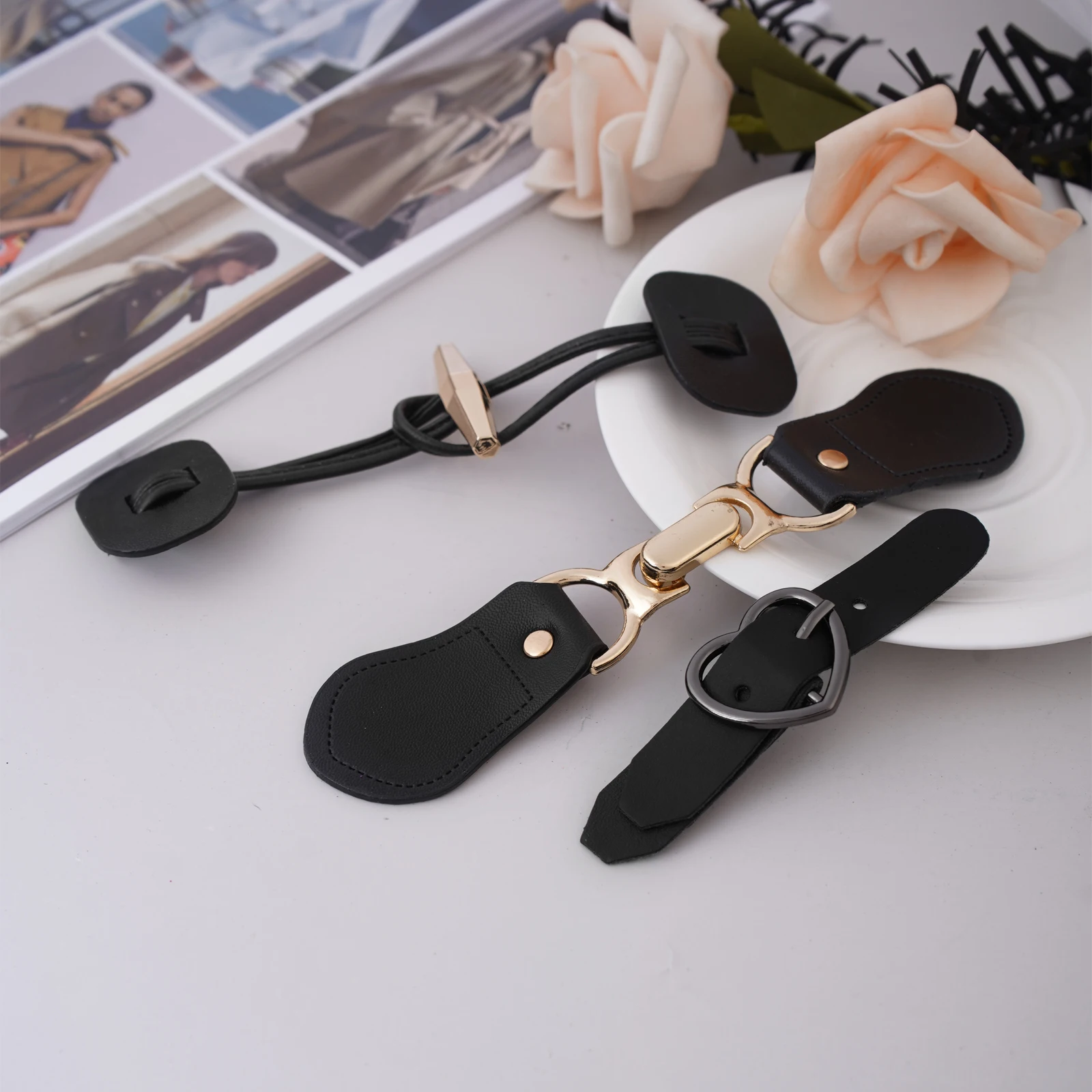 Женская Винтажная брошь-зажим для воротника из искусственной кожи | Дом и сад