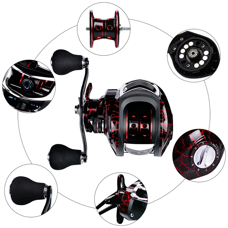 

1PCS Svallet Baitcasting Reel Magnetic Brake System Reel 10KG Max Drag 10+1 BBs 7.1:1 High Speed Fishing Reel