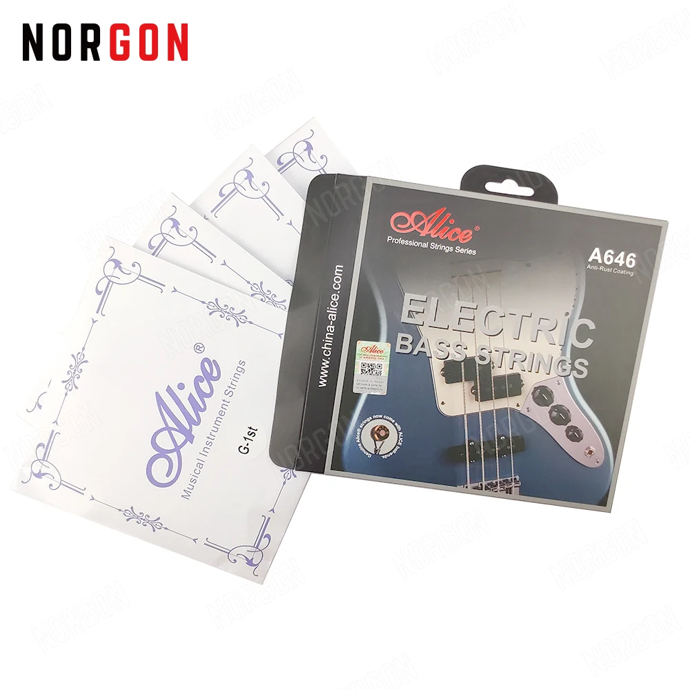 

Alice Electric Bass Strings 4-String Set Iron Alloy Winding Anti-Rust Coating Guitar Strings New A646 A647