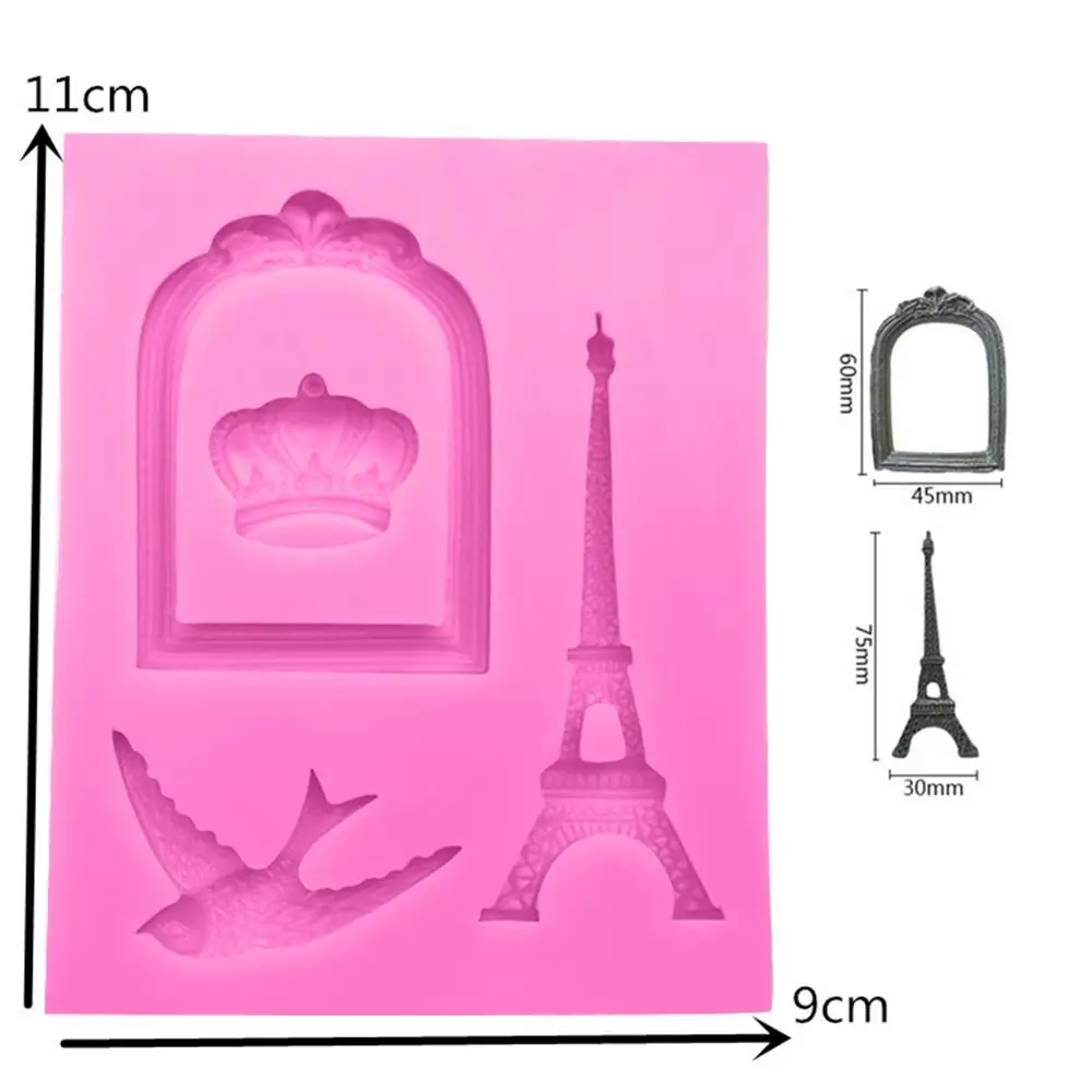 3D силиконовая форма сделай сам Башня Корона Птица мастика инструменты для