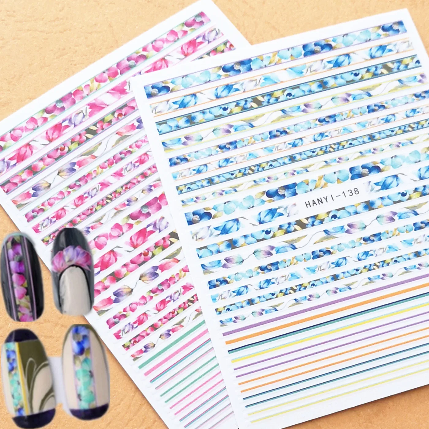 Новейшая самоклеящаяся наклейка с 3D цветами на заднюю панель, штамповка, сделай сам, декоративный аксессуар, наклейка для ногтей Hanyi137 138