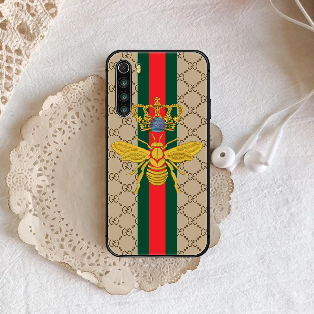 

Italian luxury brand Phone Case For XIAOMI Redmi Note 5 7 8 T 9 6A 7A 8A 9S K 20 30 Pro black Bumper Tpu Hoesjes Painting Coque