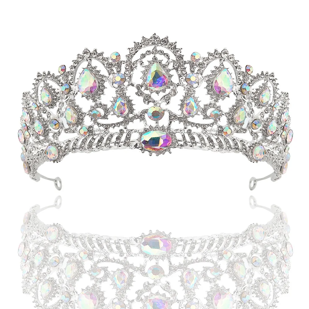 

Fashion Baroque Crystal Bridal Tiaras Crown For Women Vintage Rhinestone Diadem for Brides Headbands Wedding Hair Accessories