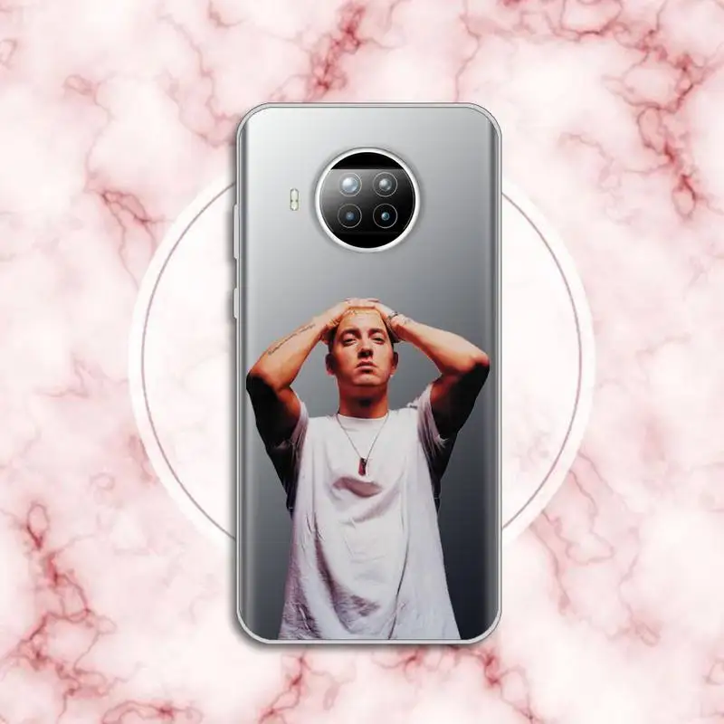 

Eminem famous rapper Anti-fall luxury Phone Case cover Transparent for Xiaomi Redmi note 10 t 8 9 pro lite 11