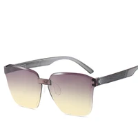 square rimless frame sunglasses classic children kids gray pink lens fashion boys girls sun glasses uv400 protection eyewear
