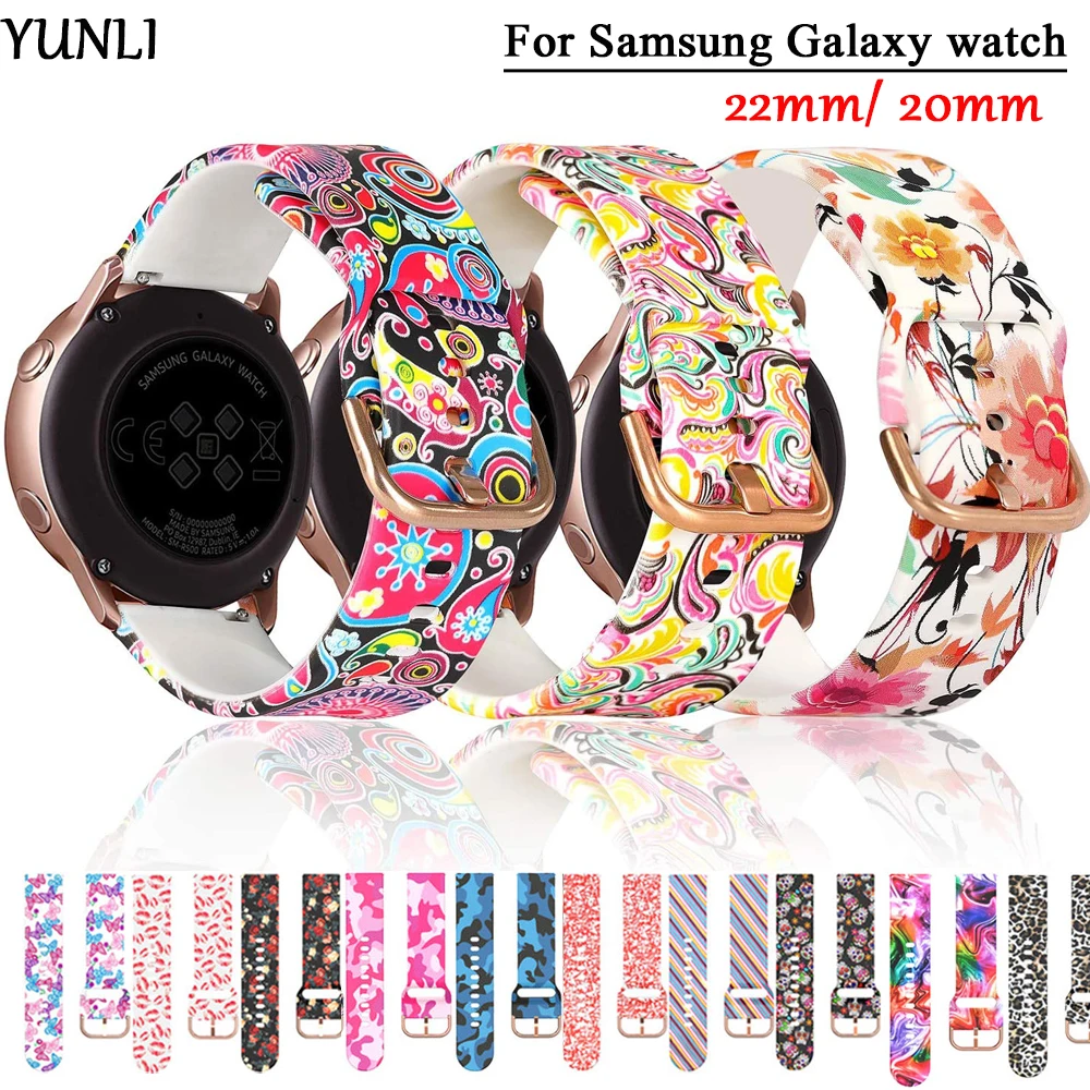 Women Printed Band for Samsung Galaxy Watch 5 pro/4/Classic Silicone Sport 22/20mm Bracelet Huawei/amazfit GTR-GTS-4-3-2e strap