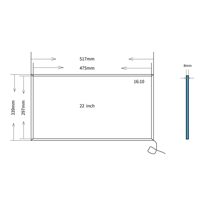 Рамка из алюминиевого сплава ИК сенсорный экран 22 Дюйма 10 точек USB-накопитель
