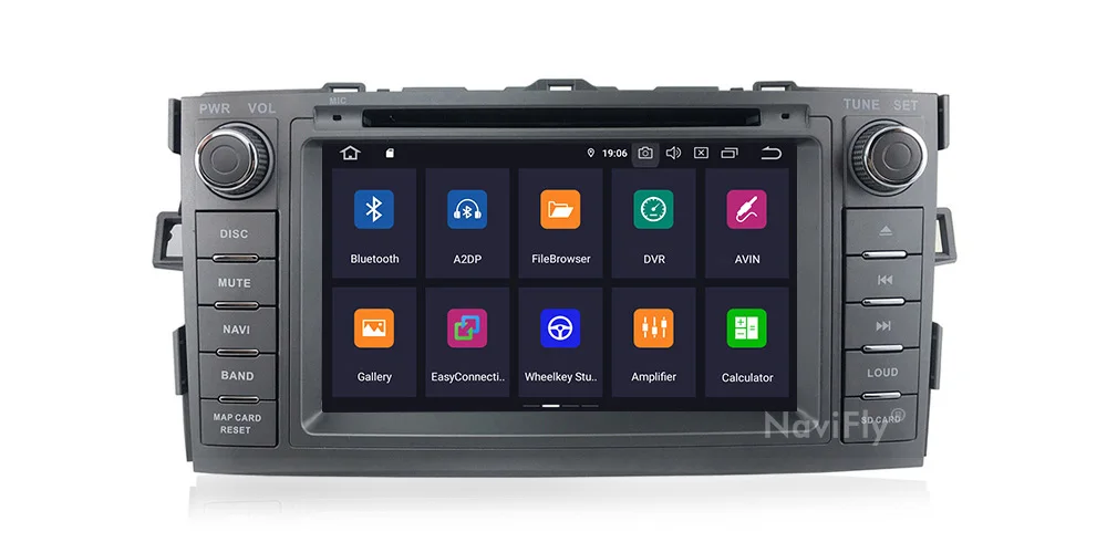 NaviFly 4+ 64G Android9.0 автомобиля dvd-радио GPS навигация для Toyota AURIS 2006 2007 2008 2009 2010 2011 multimedai плеер WI-FI RDS