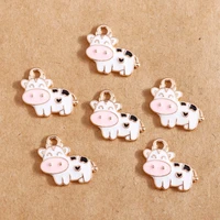 10pcs 1518mm enamel cows charms animals earring pendant bull jewelry findings fit diy bracelet necklace