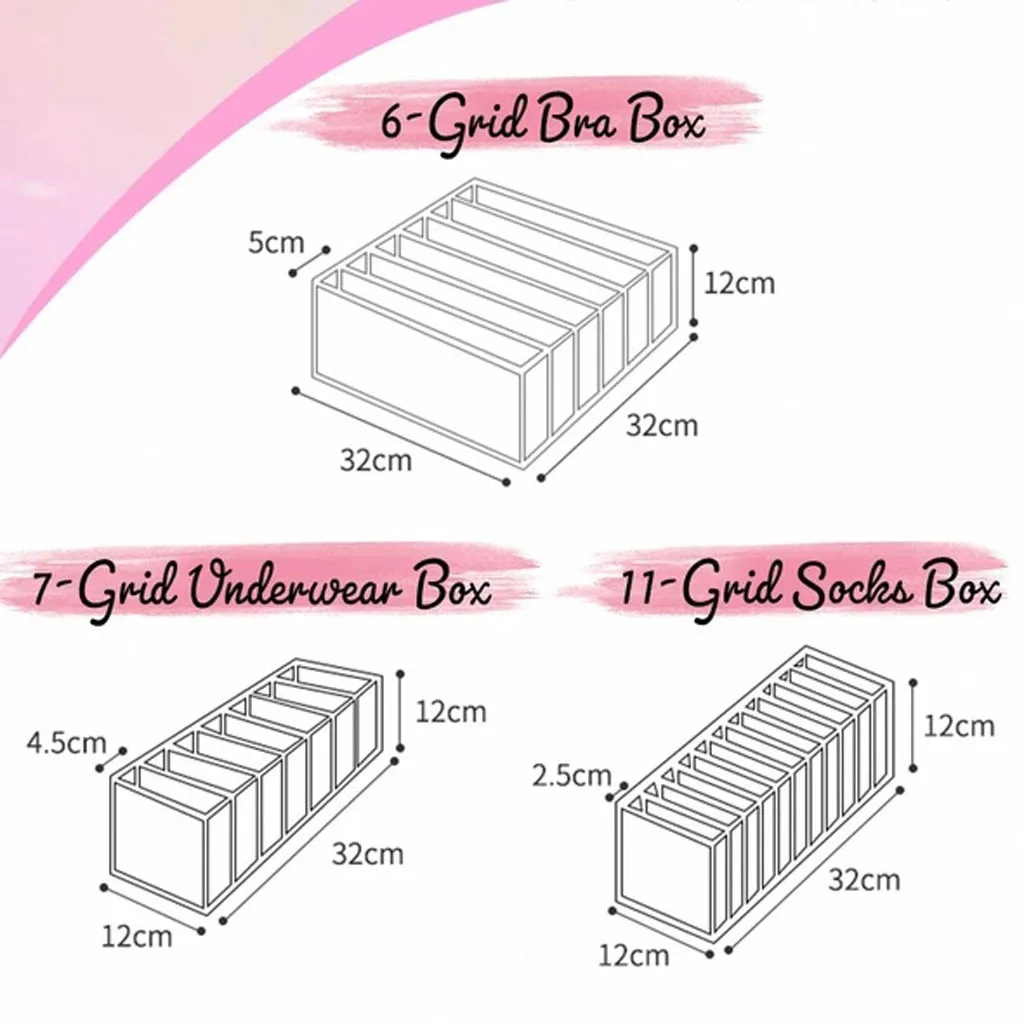 

Underwear Storage Box With Compartments Socks Bra Underpant Organizer Drawers Divider Box Storage Box Cabinet Drawer Divider#763