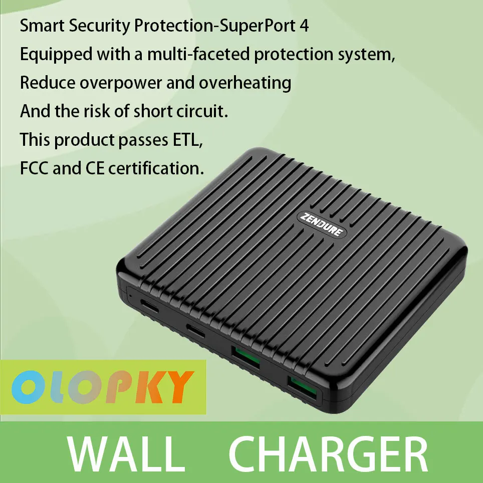 

Сетевое зарядное устройство 100 Вт, Superport 4, блок питания для ноутбука с 2 портами PD (100 Вт и 18 Вт), 2 порта Zen + USB 18 Вт