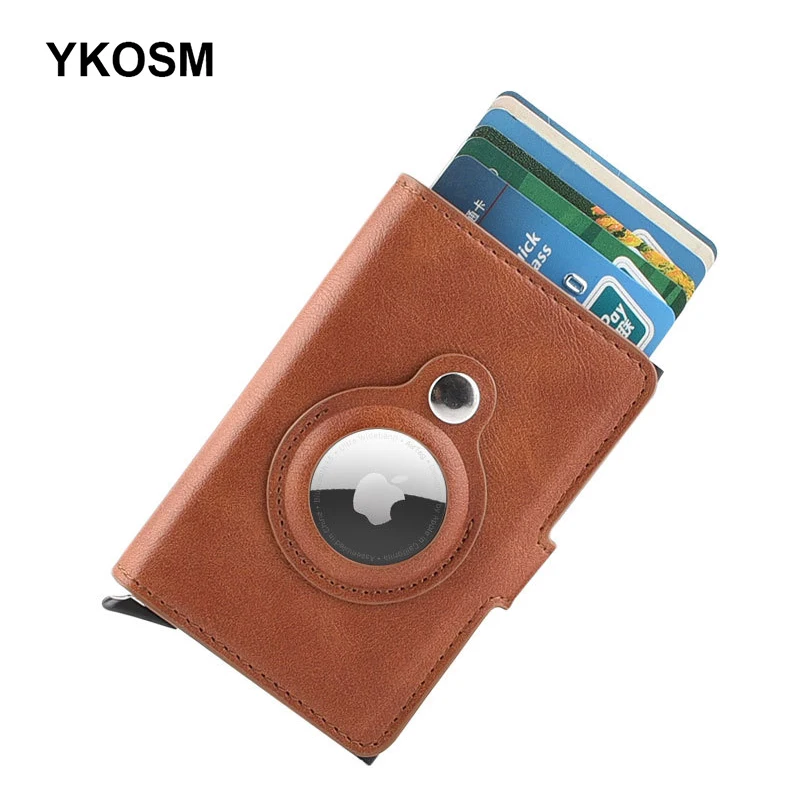 New Airtag Wallet Leather RFID PU Card Holder With Apple Airtags Case Slim Anti-lost Anti Scratch Protective Card Bag For AirTag