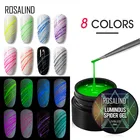 Гель ROSALIND для дизайна ногтей, 8 дюймов, Цветной Гель-лак для ногтей, светящийся паук-клей для дизайна ногтей, светящийся гель для рисования, TSLM1