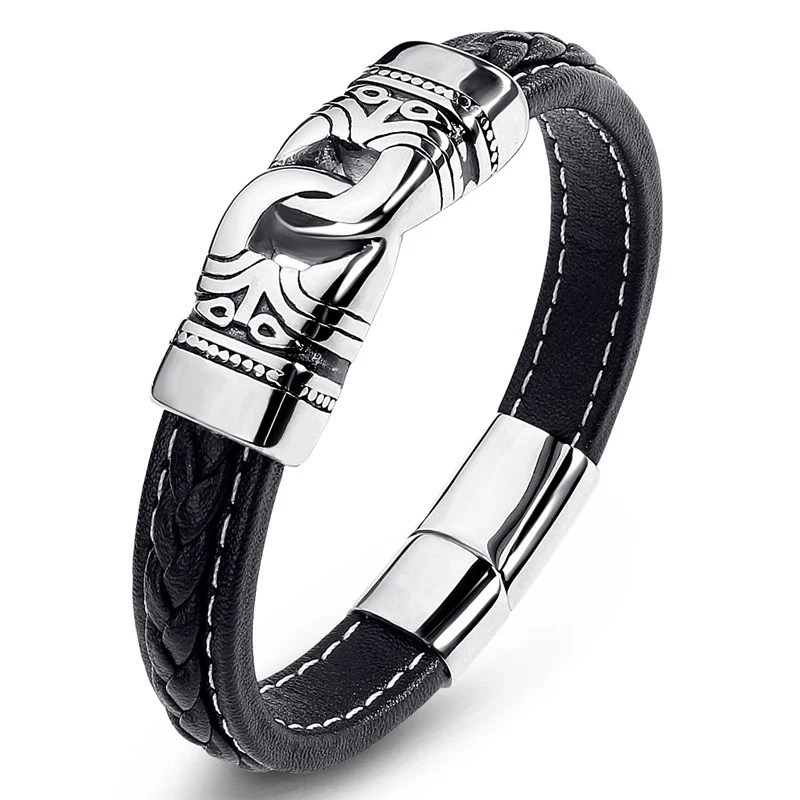 

Fashion men's punk exaggerated personality Bracelet Silver atmosphere high end texture Bracelet