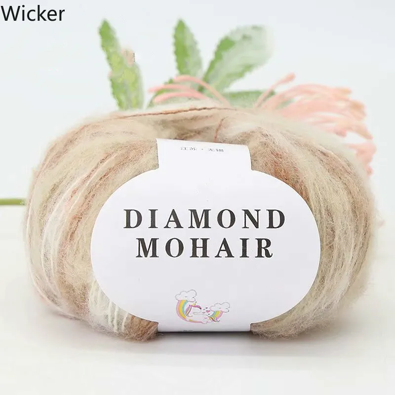 Радужная смешанная пряжа из мохера тонкая мягкая пушистая модная для вязания