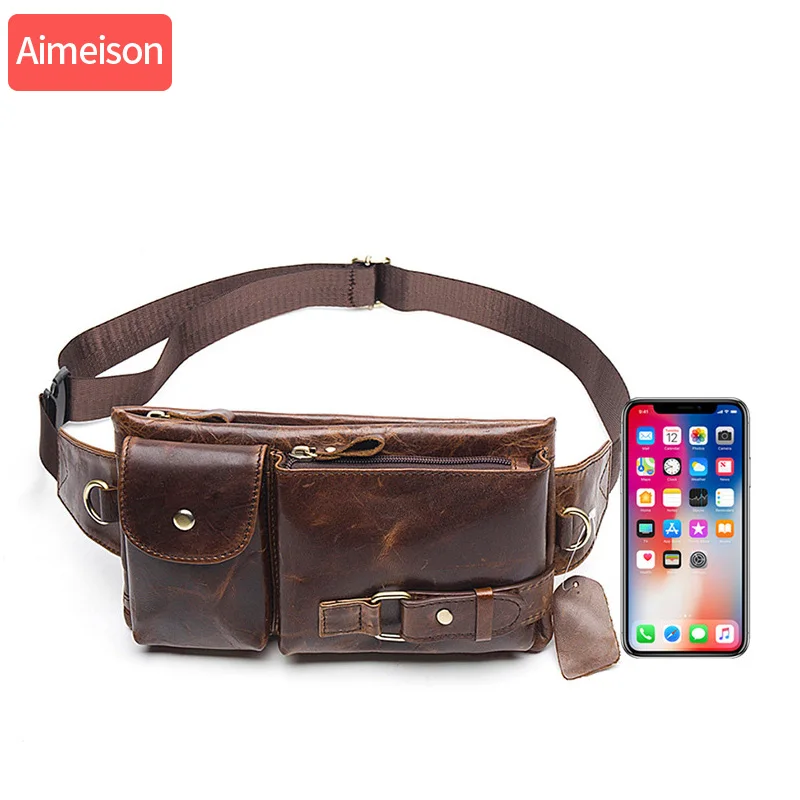 Поясная Сумка Aimeison из натуральной кожи поясная сумка для мотоцикла телефона