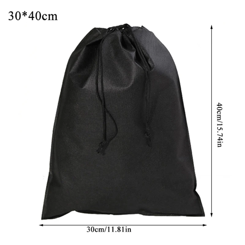 black 30x40cm Водонепроницаемый шнурок мешок обувь нижнее белье Путешествия Спортивные сумки нейлон сумки Органайзер одежда упаковка - Цвет: black 30x40cm