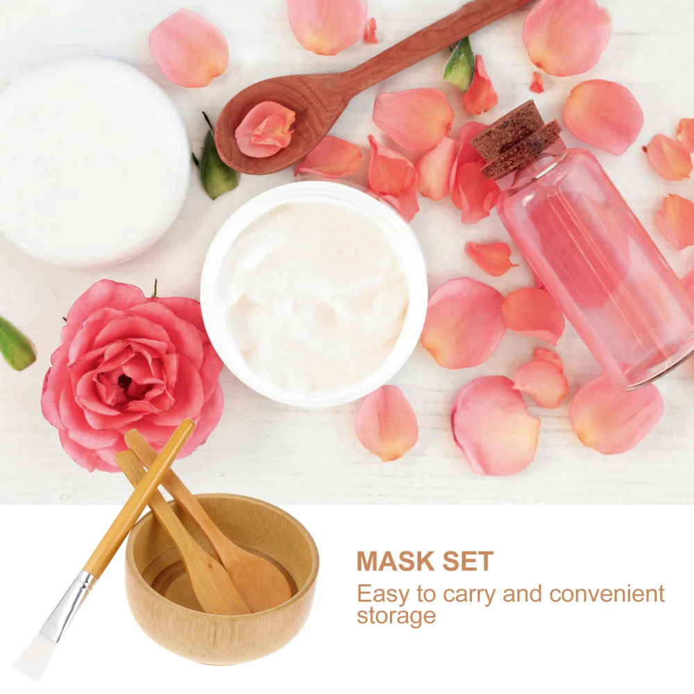 

4pcs Facial Mask Mixing Bowl Set Mixing Bowl Mask Brush Face Mask Spatula Spoon