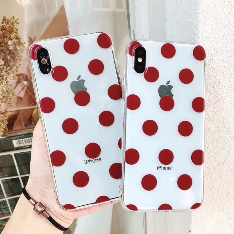 Lovebay Love Heart для iPhone 6, 6 s, 7, 8 Plus, X, XR, XS Max, 11 Pro, Max, 5, 5S, SE, чехол для телефона с волнистыми точками, прозрачный мягкий ТПУ для iPhone X