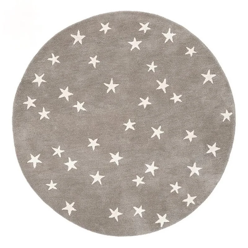 

Modern Simple Round Nordic Cute Carpet Star Area Rugs for Bedroom Children Cushion Rugs and Carpets For Home Living Room
