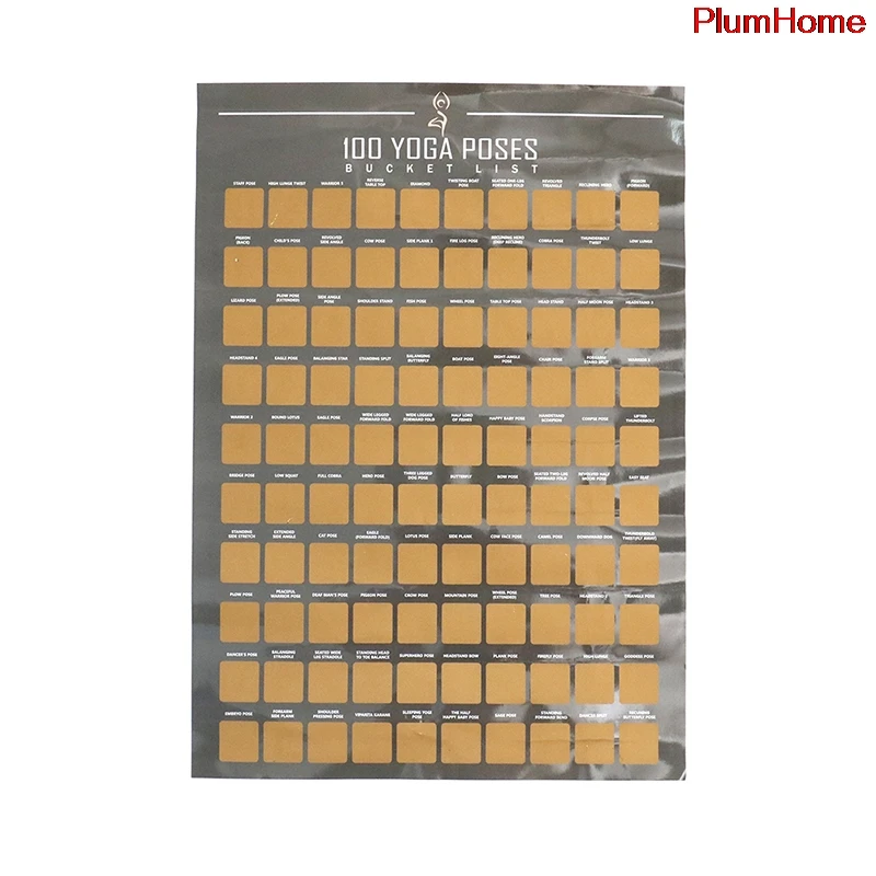 Постер с защитой от царапин Топ 100 меню йоги поза для обучения список ведра