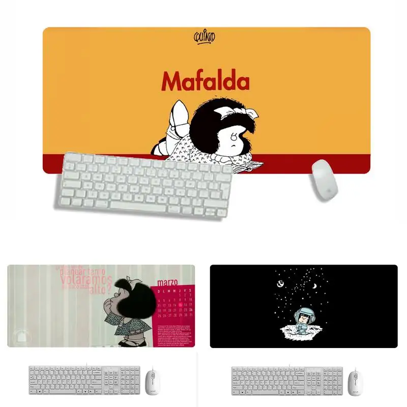 

Mafalda Anime Keyboards Mat Rubber Gaming mousepad Desk Mat X XL XXL Non-slip Cushion Thickness 2mm