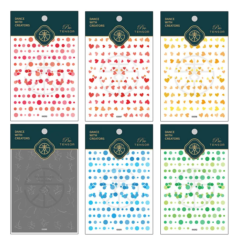 

1PC Love Heart Design Decals Shiny Decoration Dream Thin Transparent Nail Sticker For Summer Sliders Decoration