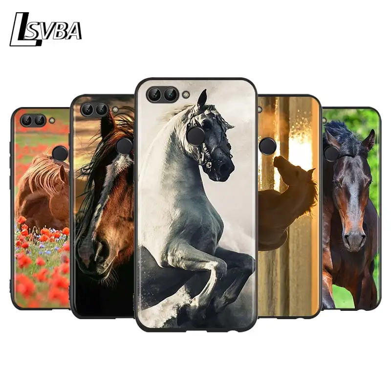 

Great Horses Running for Huawei P Smart Z S Plus 2020 2019 Nova 5T 5i 5 4e 4 3i 3e 3 2i Phone Case Bright Black Cover