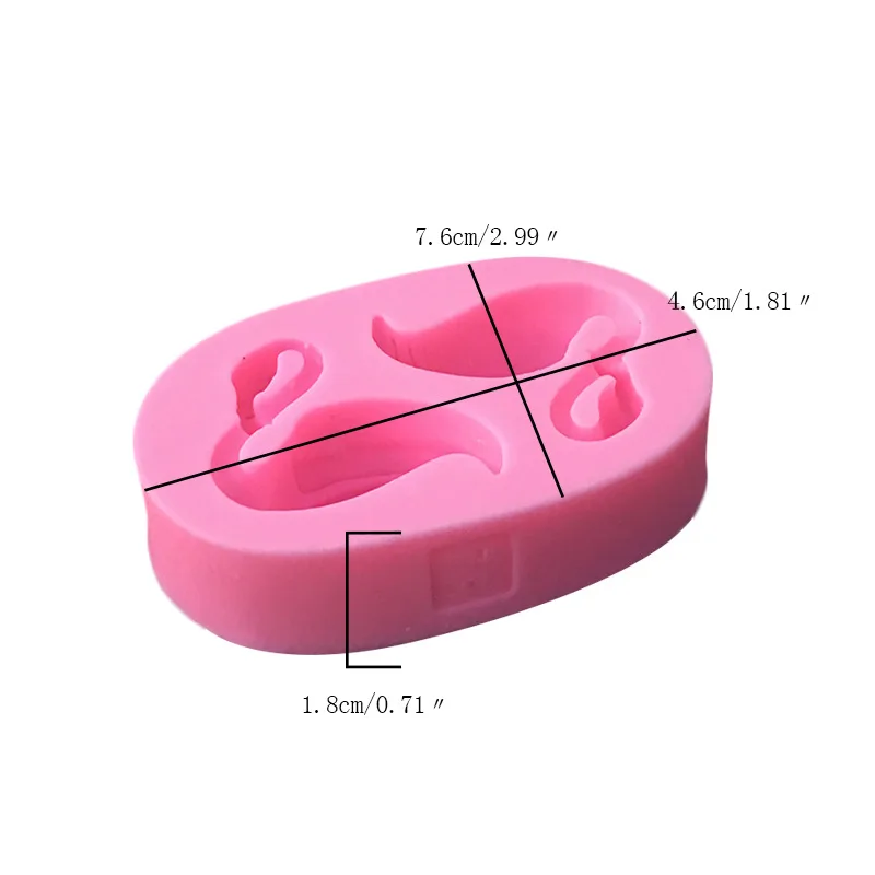 1PC Flamingos Swan Shaped 3D Silicone Molds Fondant Cake Chocolate Polymer Clay Moulds Decoration Tools 50-1057 | Дом и сад