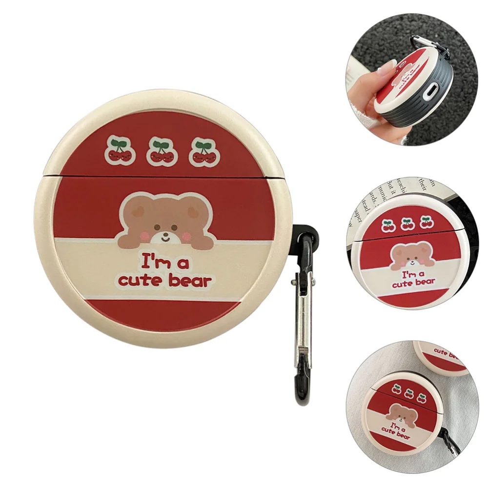 

1Pc Bear Pattern Earphone Organizer Compatible for Huawei Freebuds3 (Red)