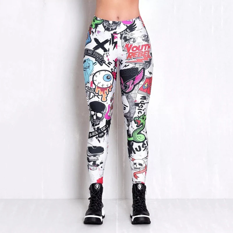 

Cartoon Comic Beauty Print Legging Women Soft Fitness Fashion Slim Leggins Legins High Waist Leggings For Woman