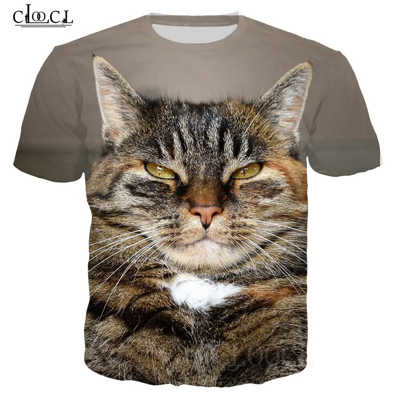 Футболка Мужская/женская оверсайз с коротким рукавом и принтом кошек|Мужские