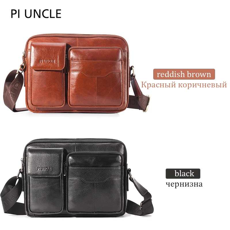 Piuncle брендовый мужской маленький портфель из натуральной кожи наплечная сумка