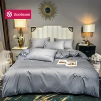 sondeson silver gray 100 cotton bedding set printed 80s long staple cotton soft duvet cover flat sheet pillowcase bed linen set