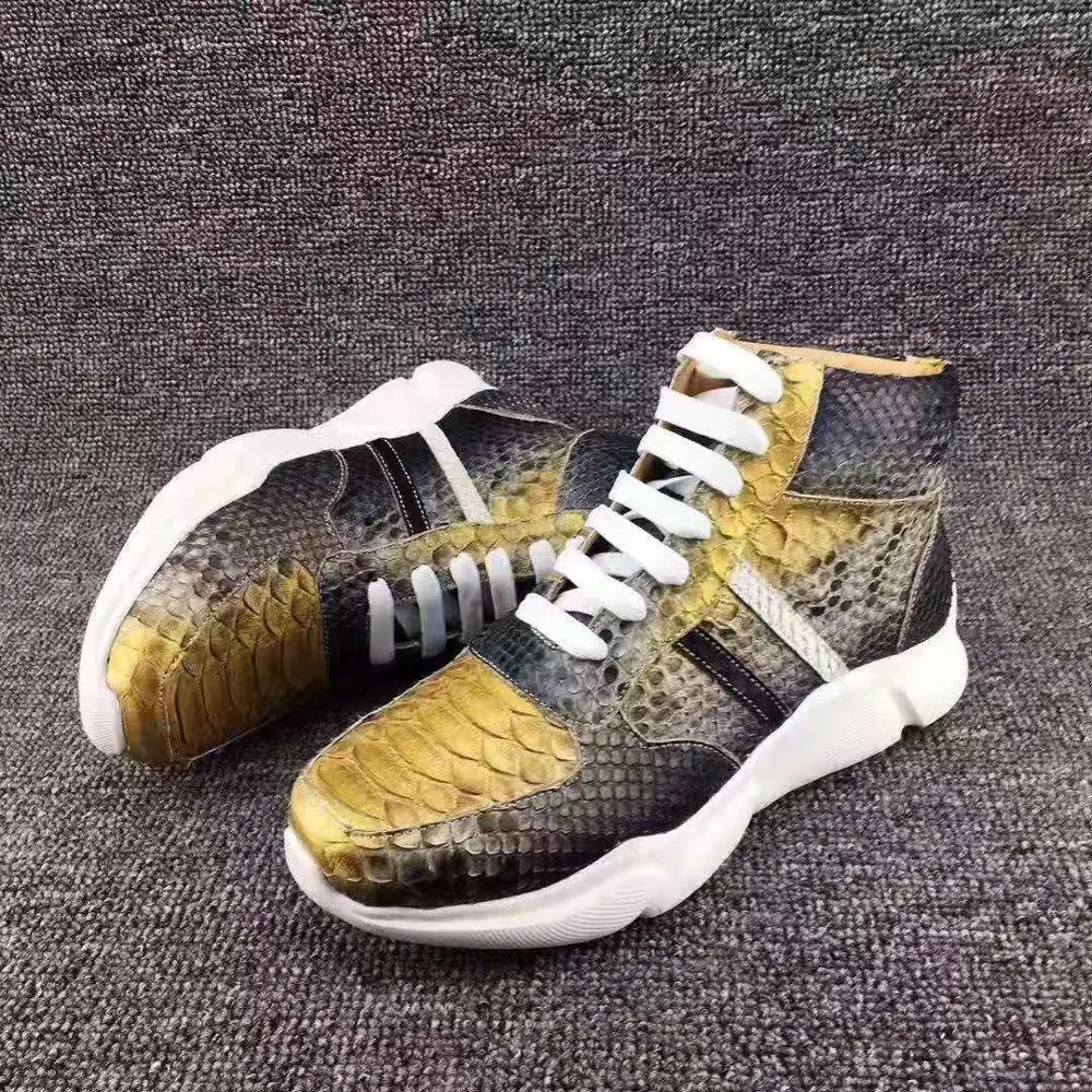 Мужские ботинки наивысшего качества из 100% натуральной кожи питона и змеиной