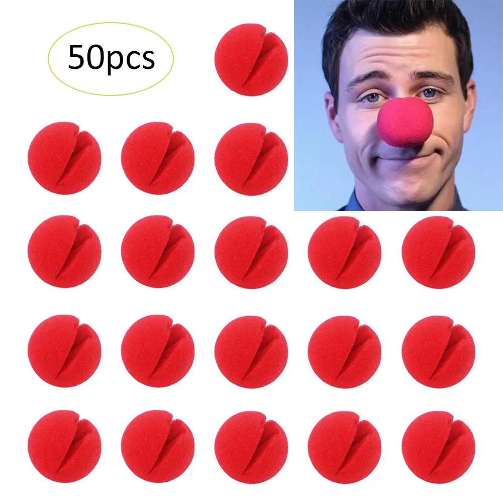50 шт Забавный Клоун Нос Цирк красный нос вечерние костюмы на Рождество и Хэллоуин