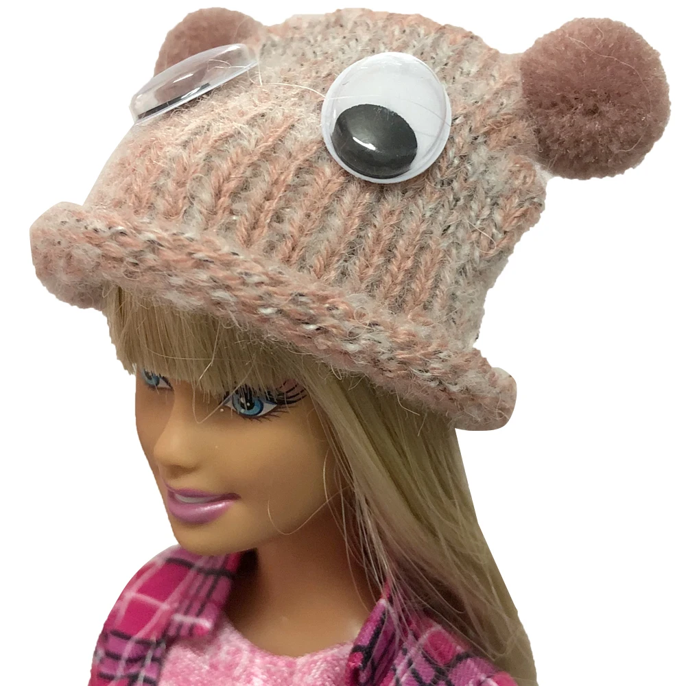 1 шт. шерстяная вязаная шапка для кукол NK с милыми мультяшными глазами